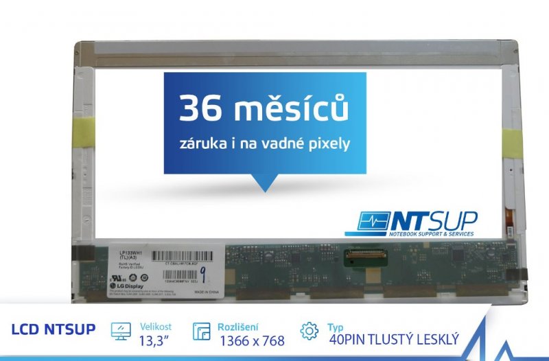 LCD PANEL NTSUP 13,3" 1366X768 40PIN TLUSTÝ LESKLÝ - obrázek produktu