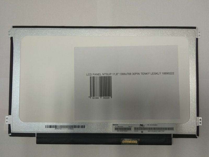 LCD PANEL NTSUP 11,6" 1366x768 30PIN TENKÝ LESKLÝ - obrázek produktu