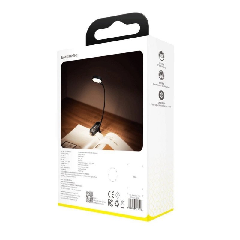 Baseus LED světlo na čtení s klipem 3W teplá bílá (4000K) - obrázek č. 2