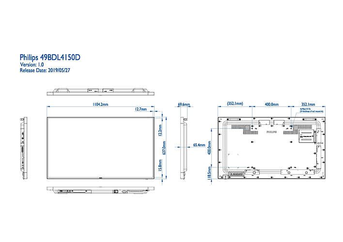 49" E-LED Philips 49BDL4150D-UHD,IPS,500cd,AN/ 24/ 7 - obrázek č. 1