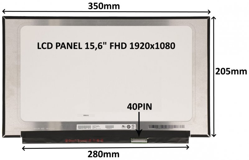 LCD PANEL 15,6" FHD 1920x1080 40PIN MATNÝ IPS 120HZ /  BEZ ÚCHYTŮ - obrázek produktu