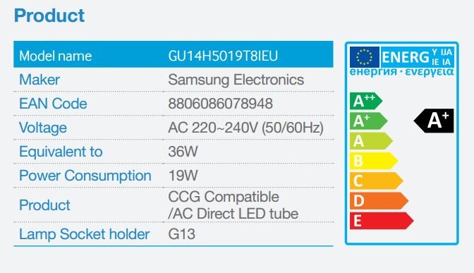 Samsung LED T8 G13 4000k 2150lm tuba - obrázek č. 1