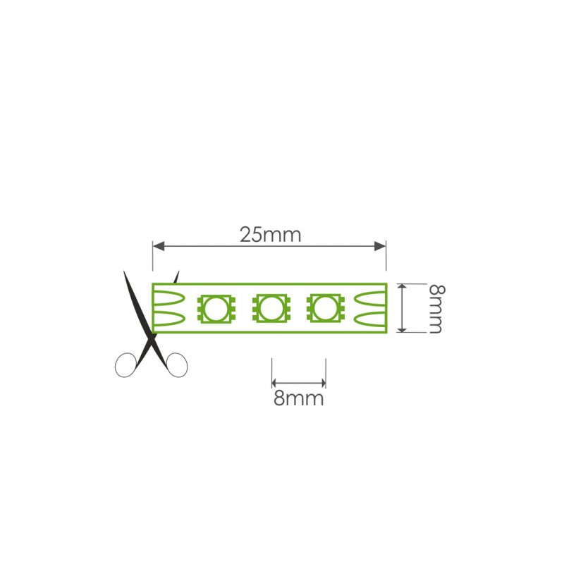 WE LED páska SMD35 5m 120ks/ m 9,6W/ m zelená - obrázek č. 3