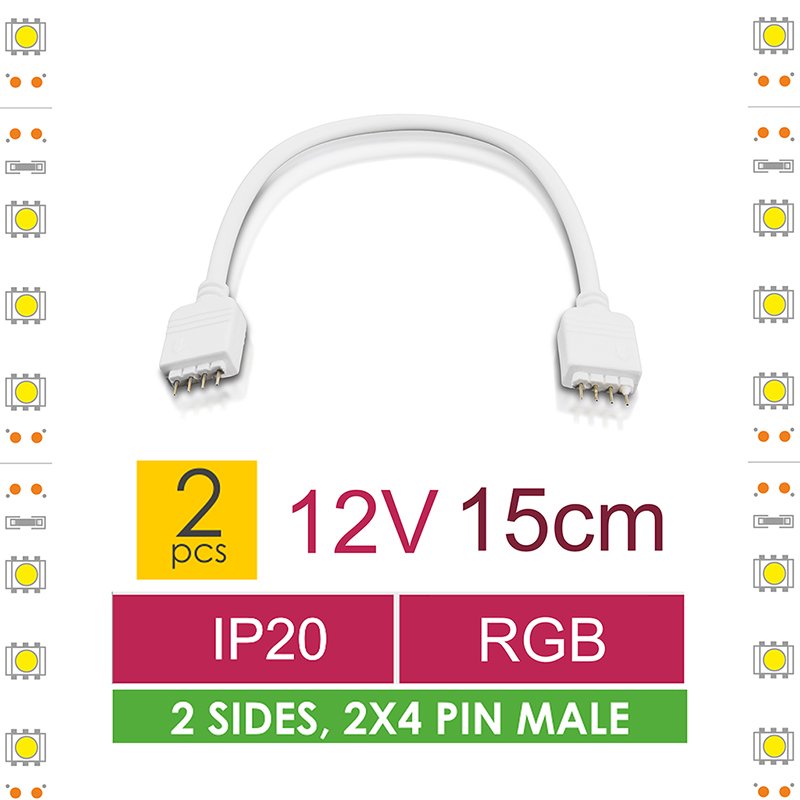 WE Spojka RGB LED pásku kabelová 15cm 2x4PIN M 2ks - obrázek č. 4