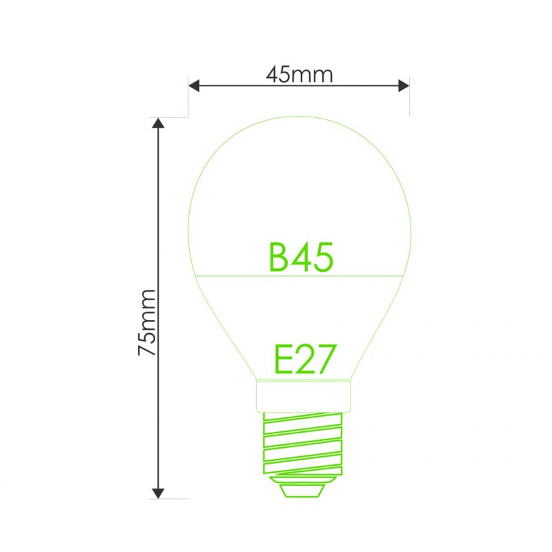 WE LED žárovka SMD2835 B45 E27 5W bílá mléčná - obrázek č. 6