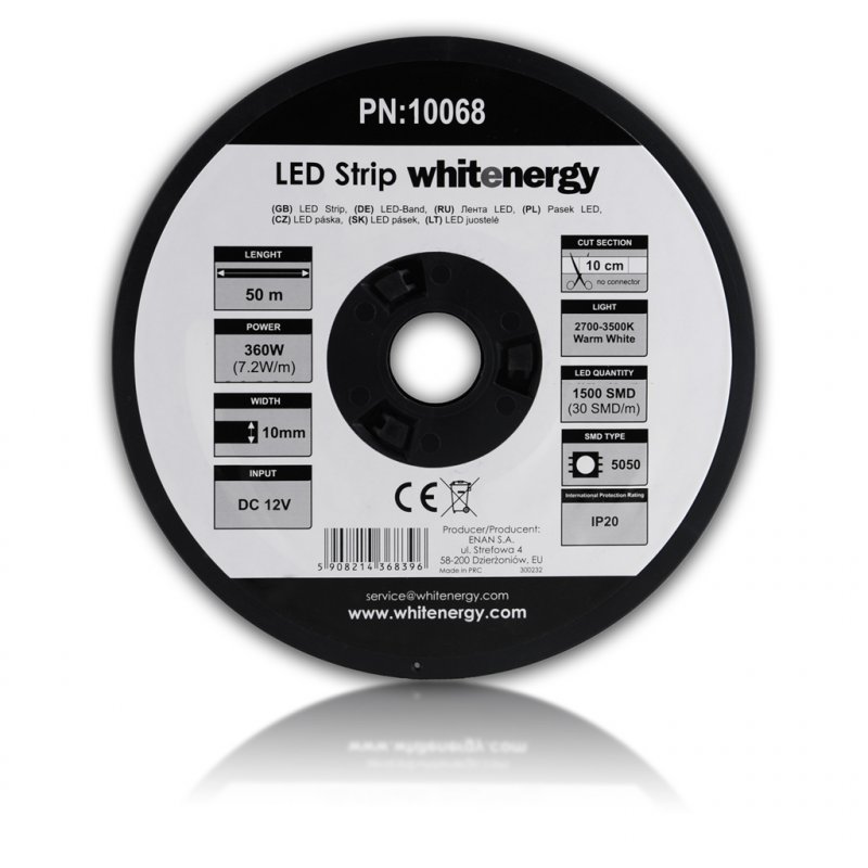 WE LED páska 50m SMD5050 7.2W/ m 10mm teplá bílá - obrázek produktu