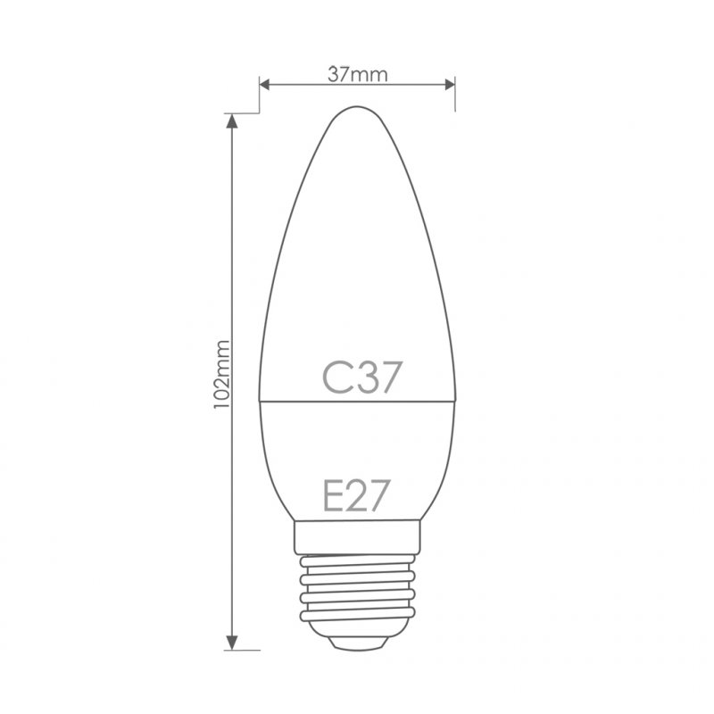 WE LED žárovka SMD2835 C37 E27 3W teplá bílá - obrázek č. 6