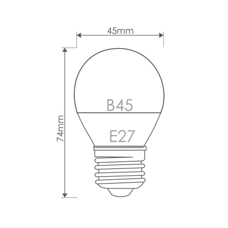 WE LED žárovka SMD2835 B45 E27 5W studená bílá - obrázek č. 1