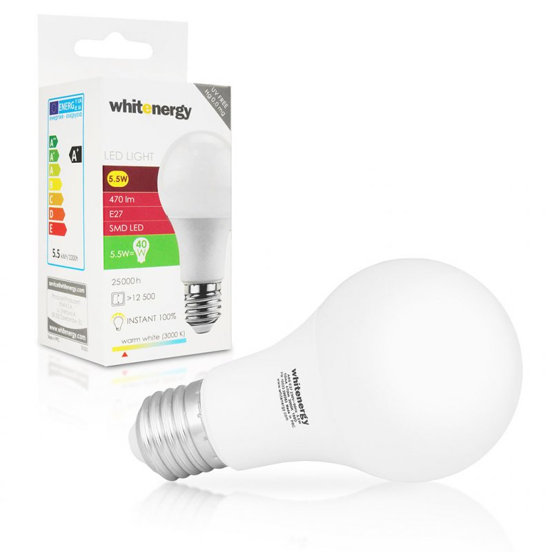 WE LED žárovka SMD2835 A60 E27 5.5W teplá bílá - obrázek produktu