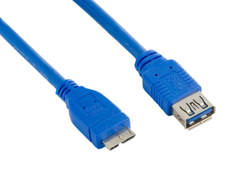 4World Kabel USB 3.0 AF-Micro BM 0.5m Blue - obrázek produktu