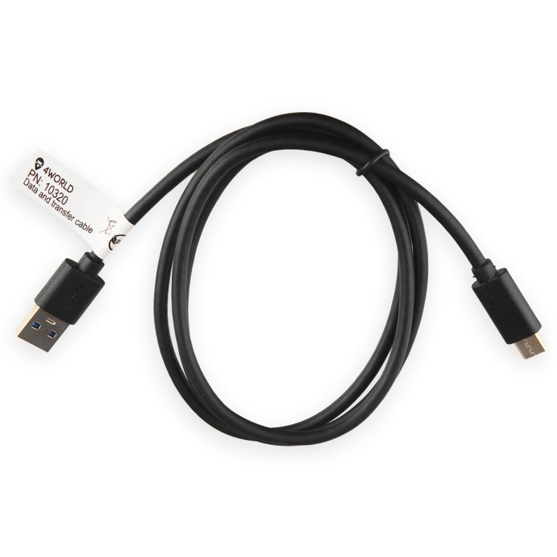 4World Kabel USB C - USB 3.0 AM 1.0m Black - obrázek č. 2