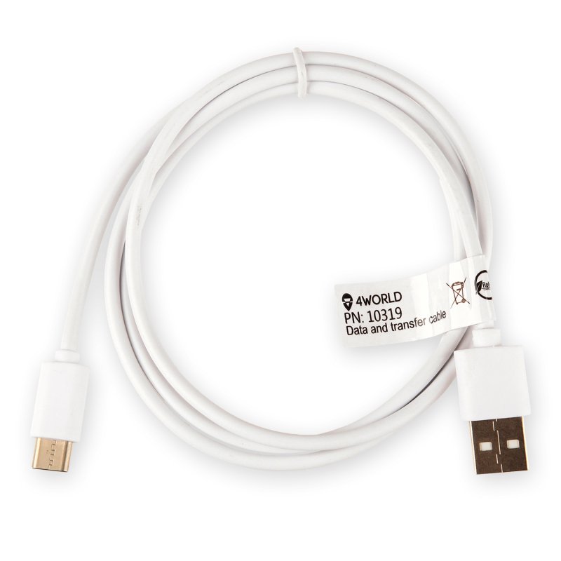 4World Kabel USB C - USB 2.0 AM 1.0m White - obrázek č. 2