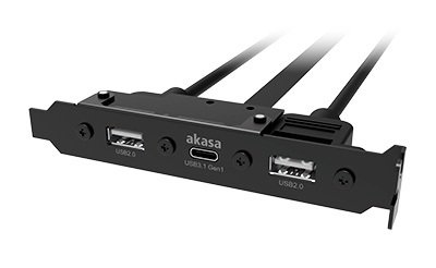 AKASA - USB 3.1 gen 1 typ C a 2xTyp A 2.0 záslepka - obrázek produktu