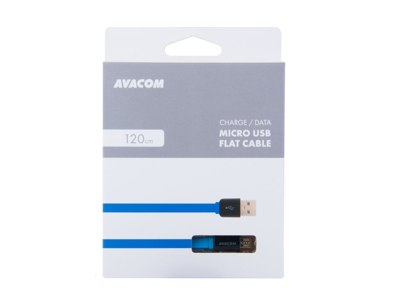 Kabel AVACOM MIC-120B USB - Micro USB, 120cm, modrá - obrázek č. 2