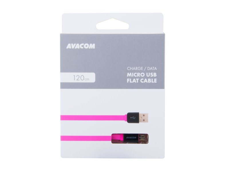 Kabel AVACOM MIC-120P USB - Micro USB, 120cm, růžová - obrázek č. 2