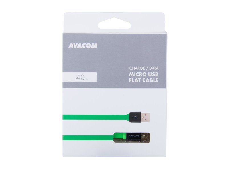 Kabel AVACOM MIC-40G USB - Micro USB, 40cm, zelená - obrázek č. 2