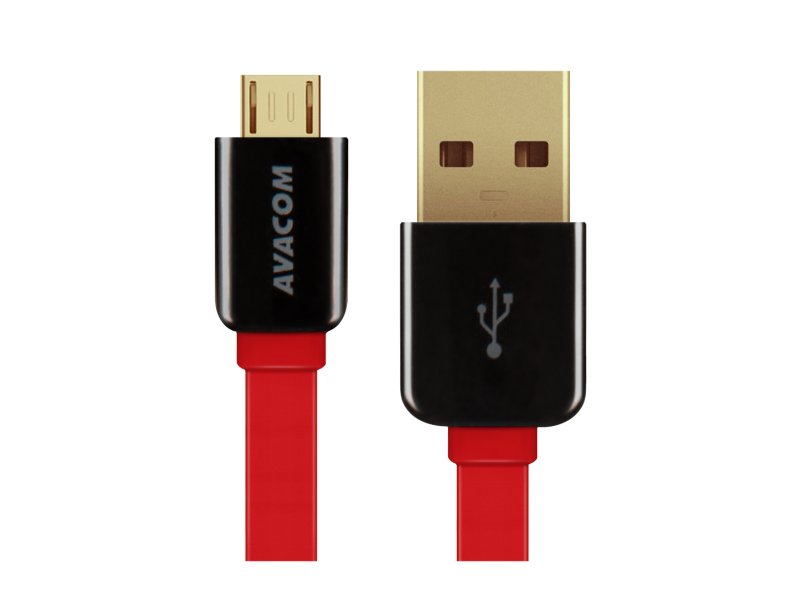 Kabel AVACOM MIC-40R USB - Micro USB, 40cm, červená - obrázek produktu