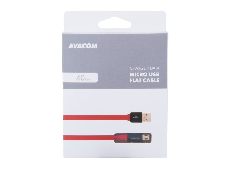 Kabel AVACOM MIC-40R USB - Micro USB, 40cm, červená - obrázek č. 2