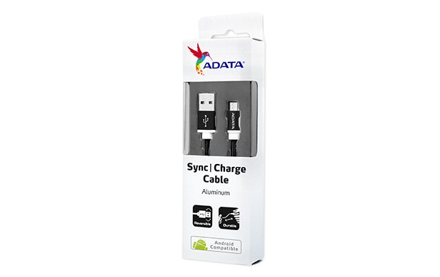 ADATA Micro USB kabel pletený 1m černý - obrázek č. 2