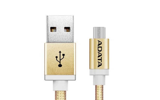 ADATA Micro USB kabel pletený 1m zlatý - obrázek produktu