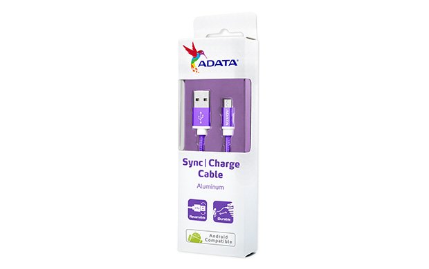 ADATA Micro USB kabel pletený 1m fialový - obrázek č. 2