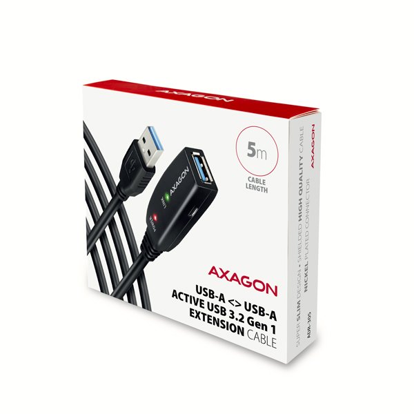 AXAGON ADR-305, USB 3.2 Gen 1 A-M -> A-F aktivní prodlužovací /  repeater kabel, 5m - obrázek č. 7