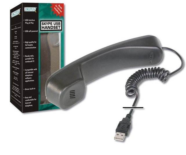 DIGITUS USB telefonní set/ sluchátko pro Skype/ ICQ/ - obrázek produktu