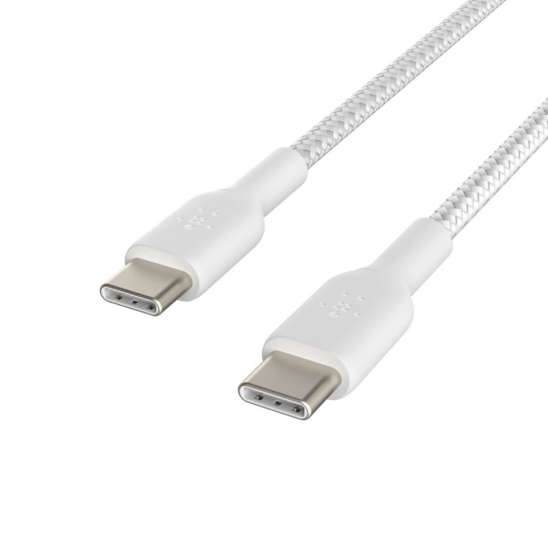 BELKIN kabel oplétaný USB-C - USB-C, 1m, bílý - obrázek č. 1