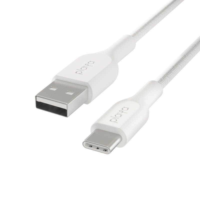 Playa by Belkin oplétaný kabel USB-A - USB-C, 1m, bílý - obrázek č. 1