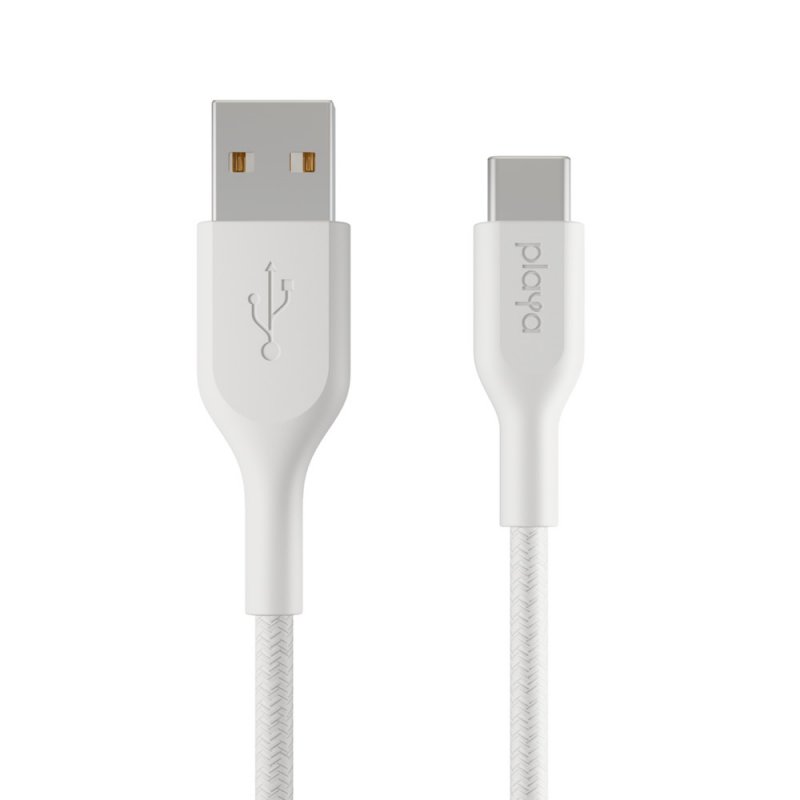 Playa by Belkin oplétaný kabel USB-A - USB-C, 1m, bílý - obrázek produktu