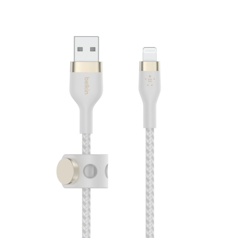 Belkin kabel USB-A s konektorem LTG,3M bilý pletený - obrázek produktu