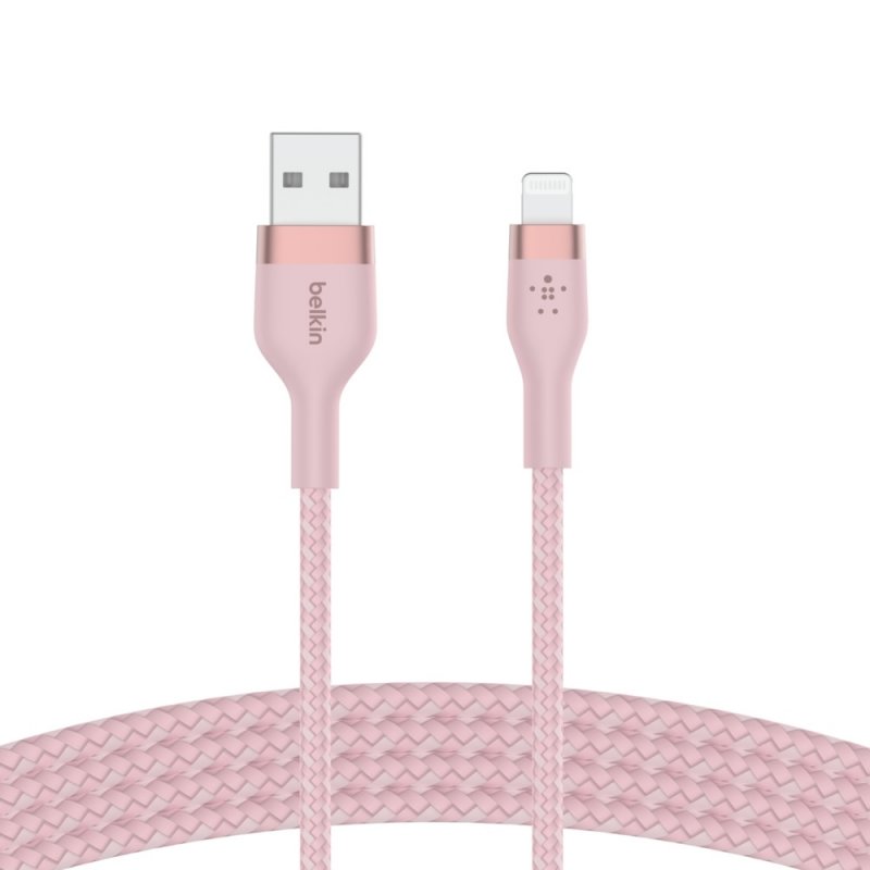 Belkin kabel USB-A s konektorem LTG,3M růžový pletený - obrázek č. 2