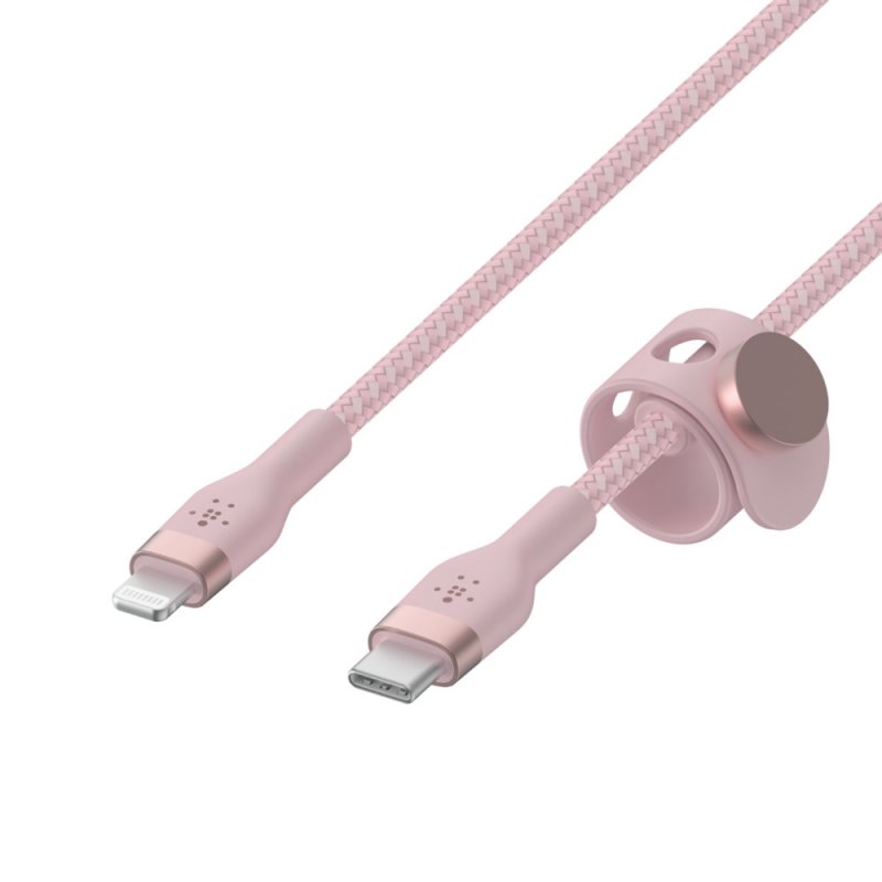 Belkin kabel USB-C s konektorem LTG,3M růžový pletený - obrázek č. 3