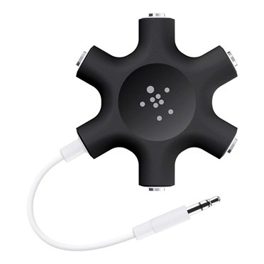 BELKIN RockStar sluchátkový rozdělovač, 5 portů, černý - obrázek produktu