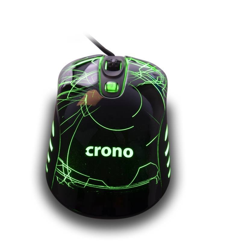 Crono CM636G/ Herní/ Laserová/ Drátová USB/ Černá-zelená - obrázek č. 2