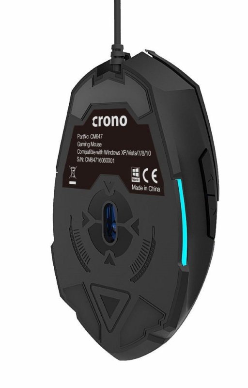 Crono CM647/ Herní/ Optická/ Drátová USB/ Černá-modrá - obrázek č. 1