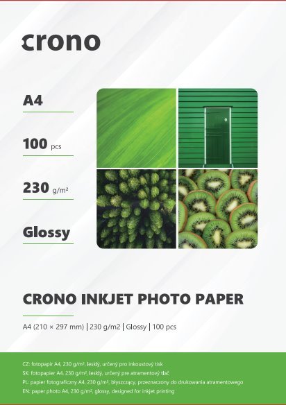 Crono PHPL4A, fotopapír lesklý, A4, 230g, 100ks - obrázek produktu