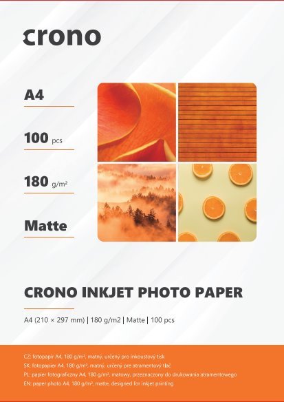 Crono PHPM4A, fotopapír matný, A4, 180g, 100ks - obrázek produktu