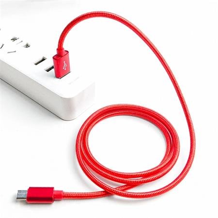 Crono kabel USB 2.0 - microUSB 1m, červený, premium - obrázek produktu