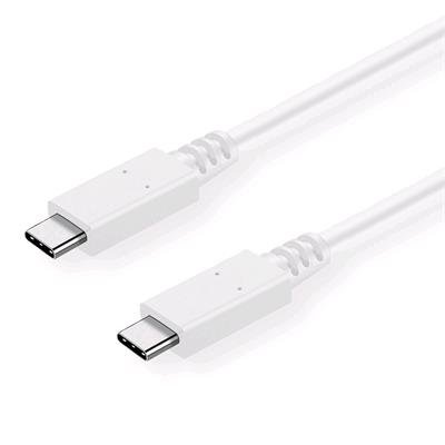 Kabel C-TECH USB 3.2, Type-C (CM/ CM), PD 100W, 20Gbps, 2m, bílý - obrázek produktu