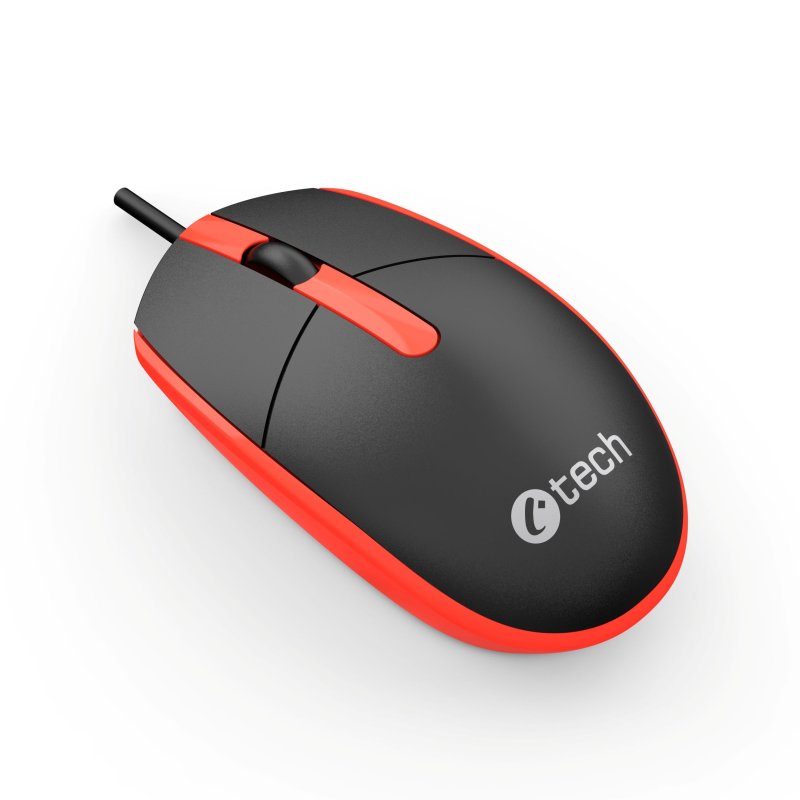 Myš C-TECH WM-10, černočervená, USB - obrázek č. 4