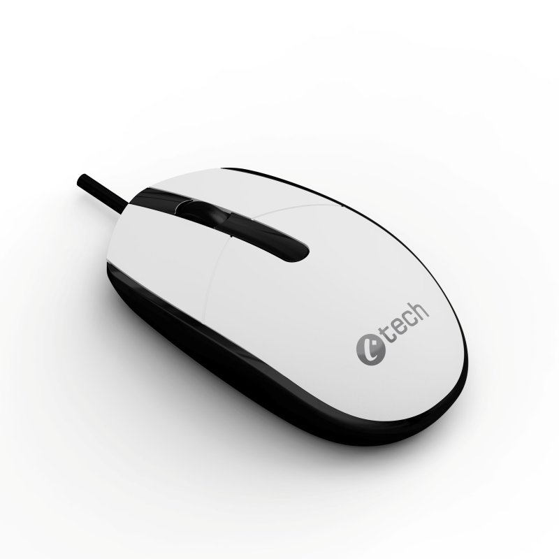 Myš C-TECH WM-10, černobílá, USB - obrázek č. 2