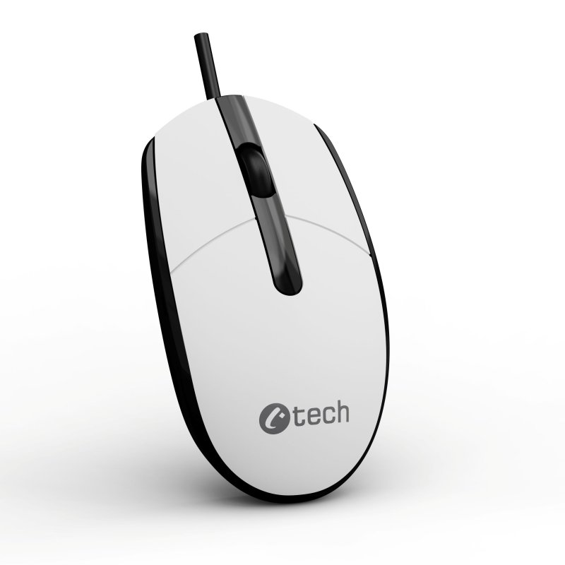 Myš C-TECH WM-10, černobílá, USB - obrázek č. 3