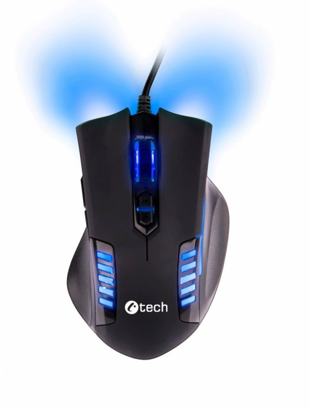 C-TECH Empusa herní myš, modré podsvícení, laser 3400DPI, USB - obrázek produktu
