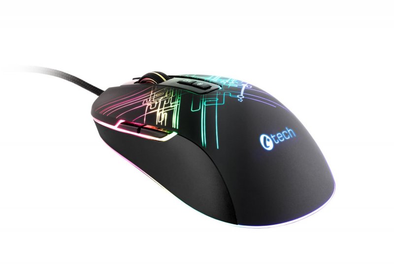Herní myš C-TECH Dusk (GM-27L), casual gaming, 3200 DPI, RGB podsvícení, USB - obrázek č. 2