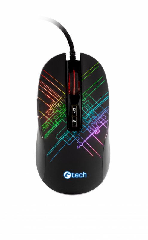 Herní myš C-TECH Dusk (GM-27L), casual gaming, 3200 DPI, RGB podsvícení, USB - obrázek produktu