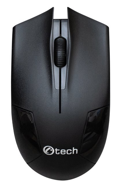 Myš C-TECH WLM-08, černá, bezdrátová, 1200DPI, 3 tlačítka, USB nano receiver - obrázek produktu