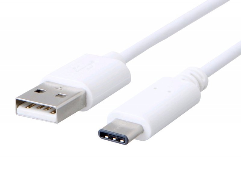 Kabel C-TECH USB 2.0 AM na Type-C kabel (AM/ CM), 1m, bílý - obrázek produktu