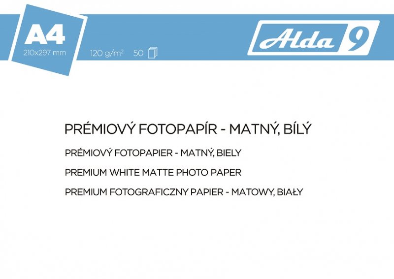 ALDA9 Fotopapír A4 120 g/ m2, prem.matný, 50listů - obrázek produktu