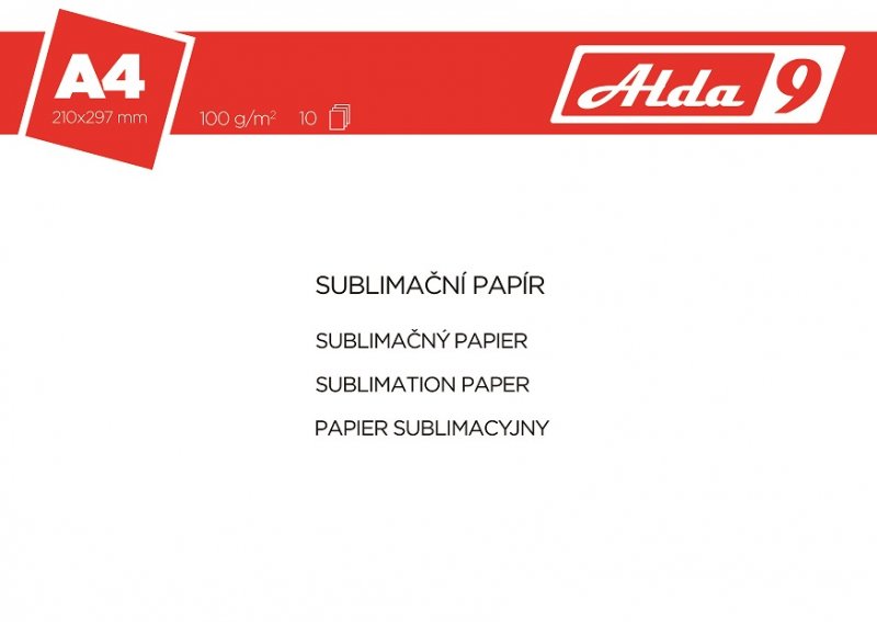 ALDA9 Sublimační transferový p. A4, 100g/ m2,100listů - obrázek produktu